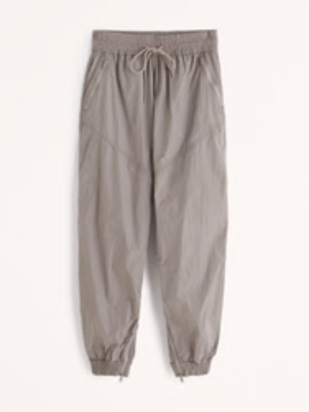 Women's Abercrombie & Fitch Beige YPB Crinkle Nylon Parachute Jogger